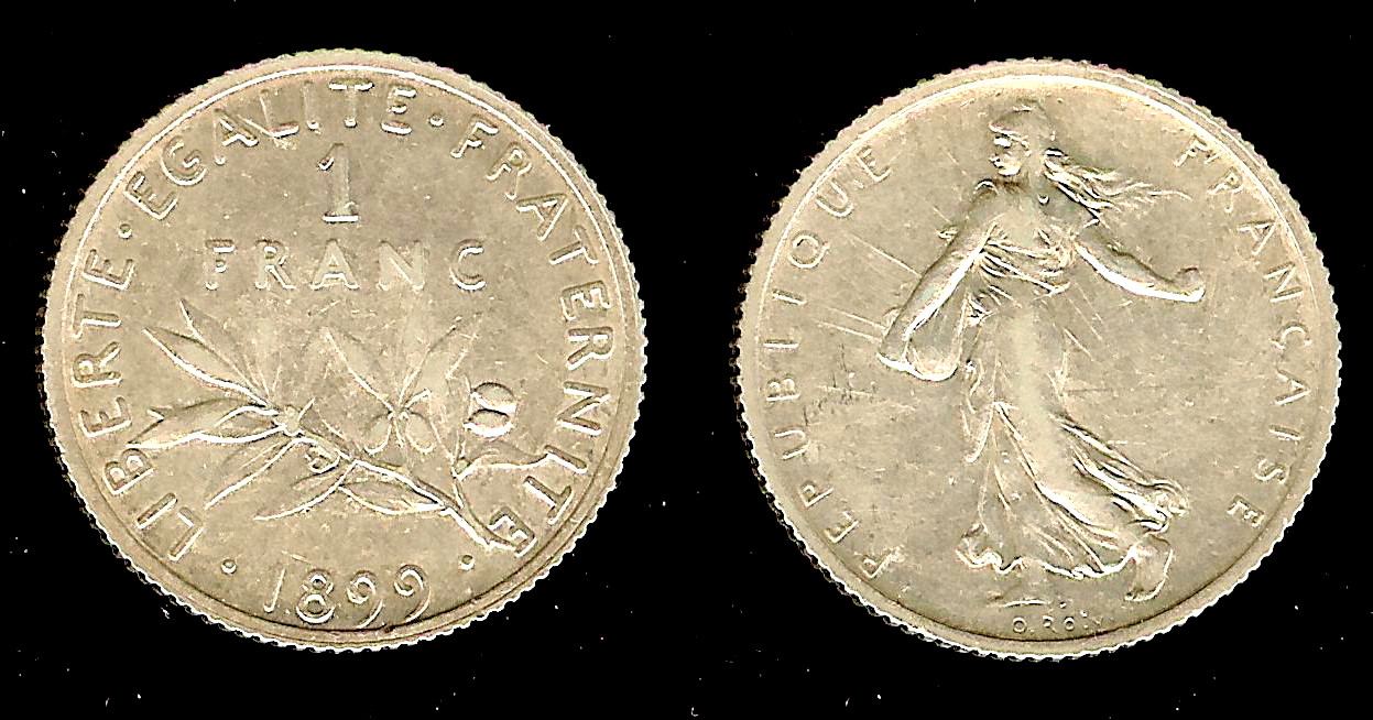 1 franc Semeuse 1899 Paris TTB+